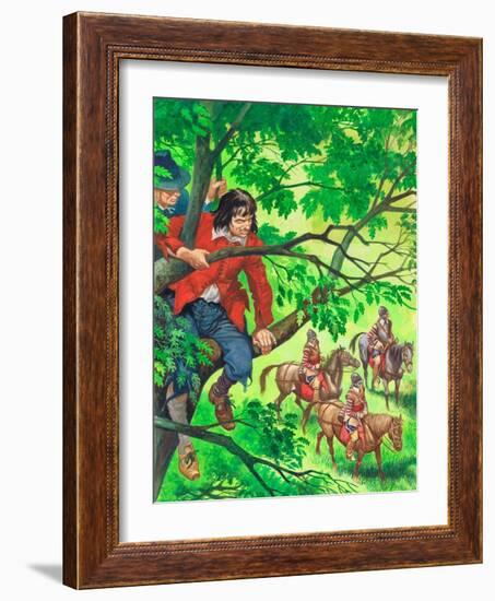 The Future King Charles II Hiding in the Boscobel Oak (Gouache on Paper)-Peter Jackson-Framed Giclee Print