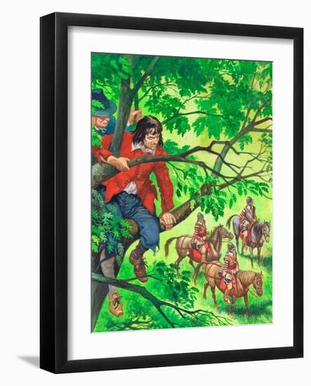 The Future King Charles II Hiding in the Boscobel Oak (Gouache on Paper)-Peter Jackson-Framed Giclee Print