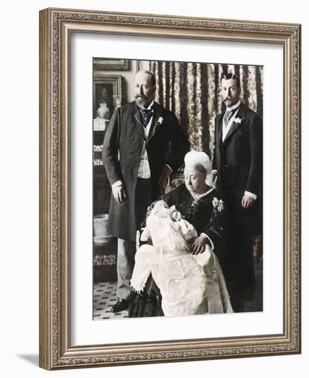 The Future King Edward Viiis Christening Day, 16 July 1894-null-Framed Photographic Print