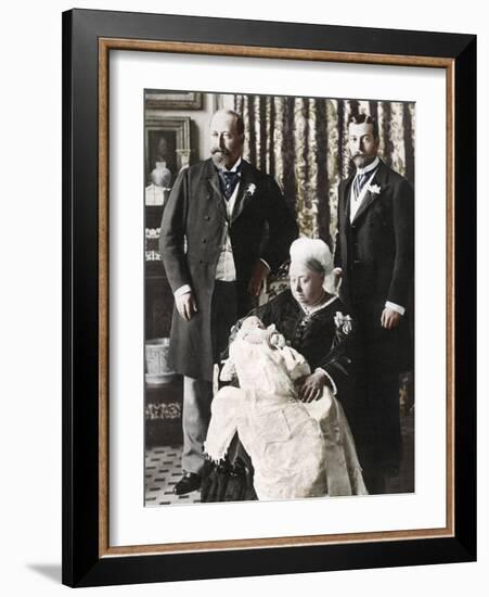 The Future King Edward Viiis Christening Day, 16 July 1894-null-Framed Photographic Print