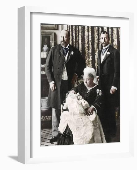 The Future King Edward Viiis Christening Day, 16 July 1894-null-Framed Photographic Print