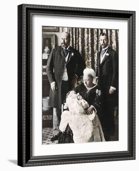 The Future King Edward Viiis Christening Day, 16 July 1894-null-Framed Photographic Print