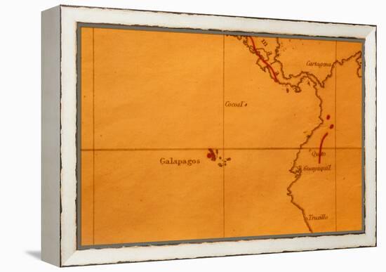 The Galapagos Islands Seen on One of Darwin's Maps-Volker Steger-Framed Premier Image Canvas