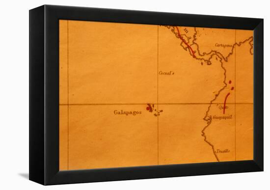 The Galapagos Islands Seen on One of Darwin's Maps-Volker Steger-Framed Premier Image Canvas