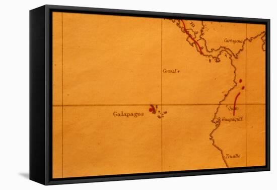 The Galapagos Islands Seen on One of Darwin's Maps-Volker Steger-Framed Premier Image Canvas