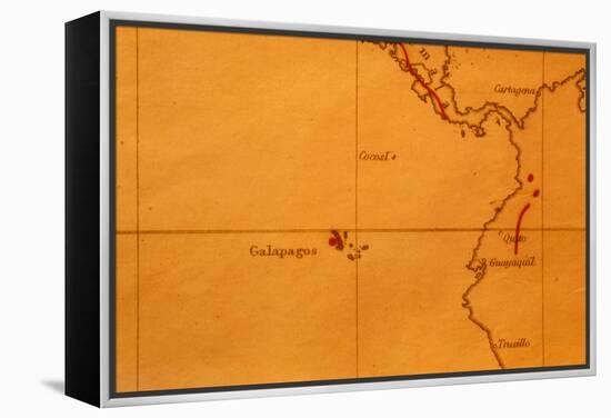 The Galapagos Islands Seen on One of Darwin's Maps-Volker Steger-Framed Premier Image Canvas