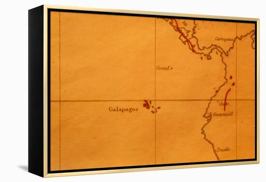 The Galapagos Islands Seen on One of Darwin's Maps-Volker Steger-Framed Premier Image Canvas