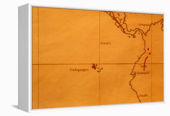 The Galapagos Islands Seen on One of Darwin's Maps-Volker Steger-Framed Premier Image Canvas