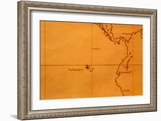 The Galapagos Islands Seen on One of Darwin's Maps-Volker Steger-Framed Photographic Print