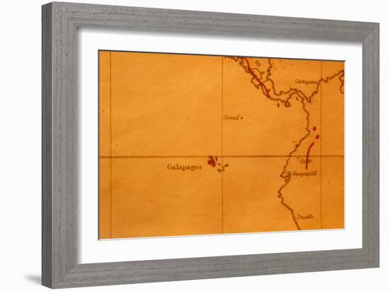 The Galapagos Islands Seen on One of Darwin's Maps-Volker Steger-Framed Photographic Print