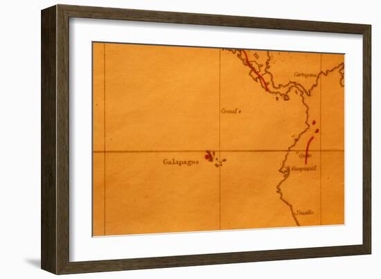 The Galapagos Islands Seen on One of Darwin's Maps-Volker Steger-Framed Photographic Print