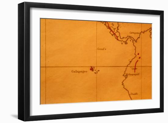 The Galapagos Islands Seen on One of Darwin's Maps-Volker Steger-Framed Photographic Print