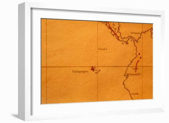 The Galapagos Islands Seen on One of Darwin's Maps-Volker Steger-Framed Photographic Print