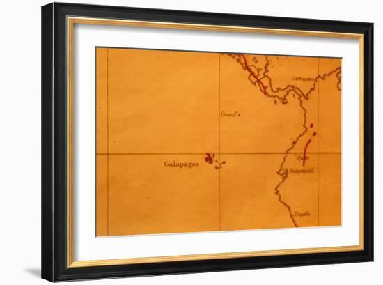 The Galapagos Islands Seen on One of Darwin's Maps-Volker Steger-Framed Photographic Print