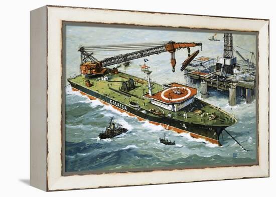 The Galatea, Fitted with a Heavy Lifting Crane-John S. Smith-Framed Premier Image Canvas