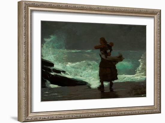 The Gale, 1883-93 (Oil on Canvas)-Winslow Homer-Framed Giclee Print