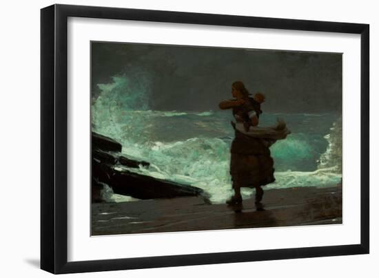 The Gale, 1883-93 (Oil on Canvas)-Winslow Homer-Framed Giclee Print
