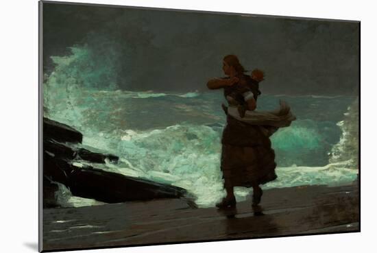 The Gale, 1883-93 (Oil on Canvas)-Winslow Homer-Mounted Giclee Print