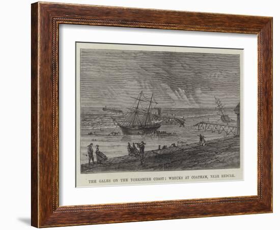 The Gales on the Yorkshire Coast, Wrecks at Coatham, Near Redcar-null-Framed Giclee Print