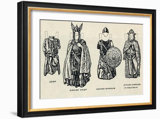 'The Gallery of British Costume: The Dress of Danes & Later Anglo-Saxons', c1934-Unknown-Framed Giclee Print