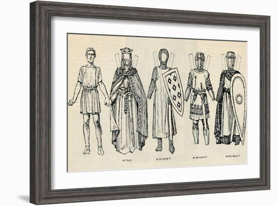 'The Gallery of British Costume: Types of Dress in Early Plantagenet Times', c1934-Unknown-Framed Giclee Print