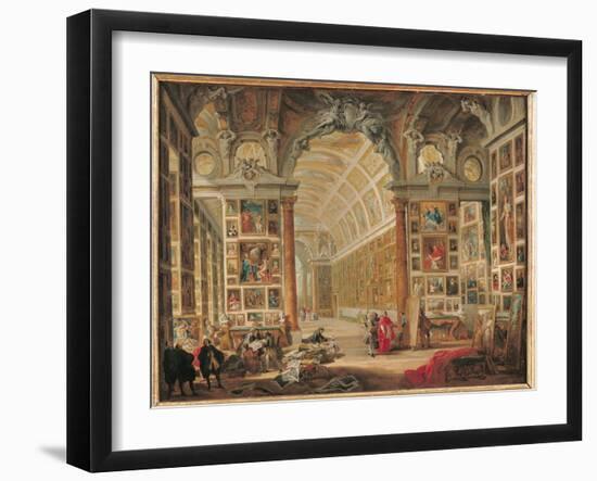 The Gallery of Cardinal Silvio Valenti-Gonzaga in Rome, 1749-Giovanni Paolo Pannini-Framed Giclee Print
