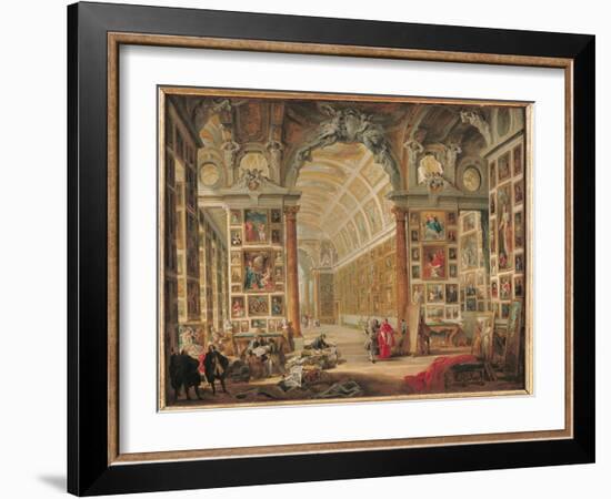 The Gallery of Cardinal Silvio Valenti-Gonzaga in Rome, 1749-Giovanni Paolo Pannini-Framed Giclee Print