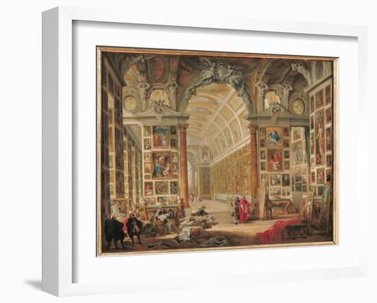 The Gallery of Cardinal Silvio Valenti-Gonzaga in Rome, 1749-Giovanni Paolo Pannini-Framed Giclee Print