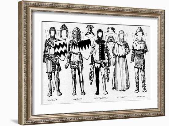 'The Gallery of Costume: Dresses Worn in the Last Years of Edward III's Reign', c1934-Unknown-Framed Giclee Print