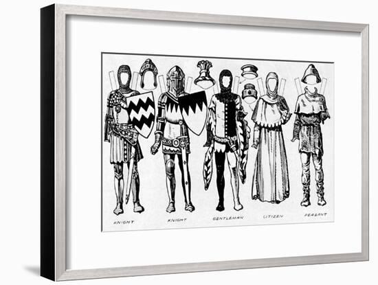 'The Gallery of Costume: Dresses Worn in the Last Years of Edward III's Reign', c1934-Unknown-Framed Giclee Print