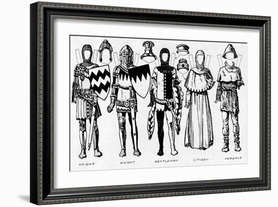 'The Gallery of Costume: Dresses Worn in the Last Years of Edward III's Reign', c1934-Unknown-Framed Giclee Print