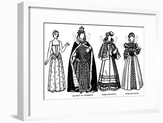 'The Gallery of Historic Costume: Some of the Dresses Worn in Elizabeth's Reign', c1934-Unknown-Framed Giclee Print