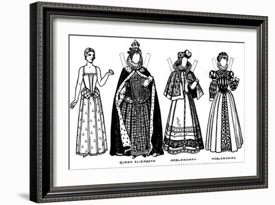 'The Gallery of Historic Costume: Some of the Dresses Worn in Elizabeth's Reign', c1934-Unknown-Framed Giclee Print