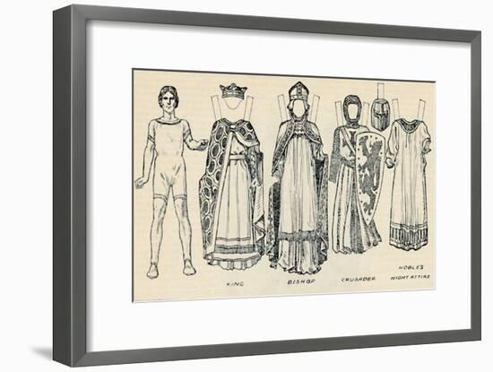 'The Gallery of Historic Costume: The Dresses Worn in the Days of Richard I', c1934-Unknown-Framed Giclee Print