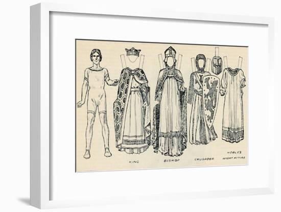 'The Gallery of Historic Costume: The Dresses Worn in the Days of Richard I', c1934-Unknown-Framed Giclee Print