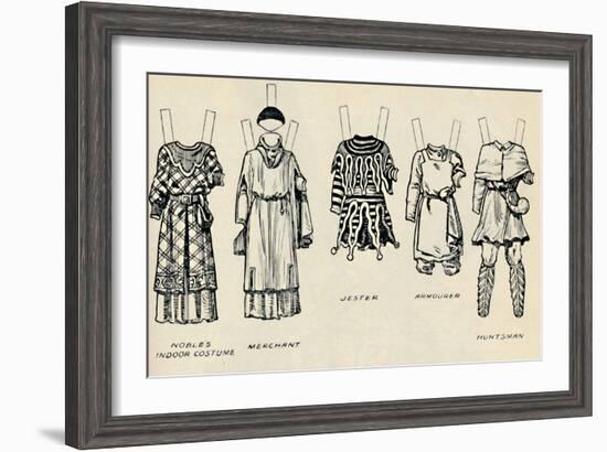 'The Gallery of Historic Costume: The Dresses Worn in the Days of Richard I', c1934-Unknown-Framed Giclee Print