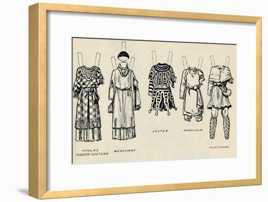 'The Gallery of Historic Costume: The Dresses Worn in the Days of Richard I', c1934-Unknown-Framed Giclee Print