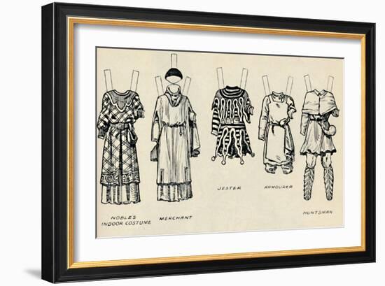 'The Gallery of Historic Costume: The Dresses Worn in the Days of Richard I', c1934-Unknown-Framed Giclee Print