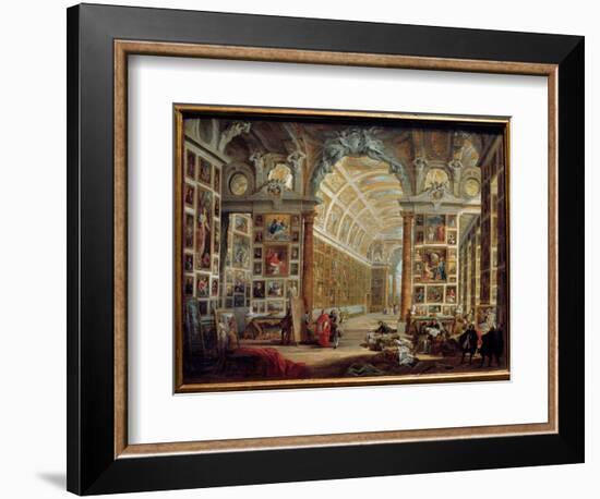 The Gallery of Silvio Valenti Gonzaga (Or Gonzague) (1690-1756), Cardinal of Clement XII Painting B-Giovanni Paolo Pannini or Panini-Framed Giclee Print