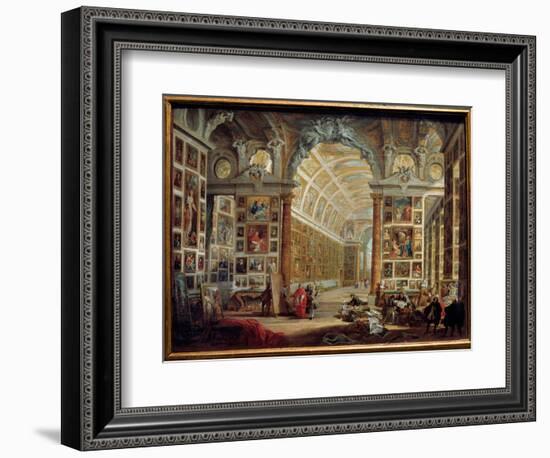 The Gallery of Silvio Valenti Gonzaga (Or Gonzague) (1690-1756), Cardinal of Clement XII Painting B-Giovanni Paolo Pannini or Panini-Framed Giclee Print