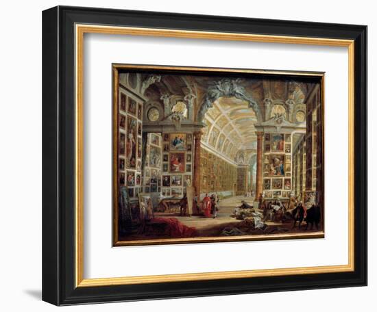 The Gallery of Silvio Valenti Gonzaga (Or Gonzague) (1690-1756), Cardinal of Clement XII Painting B-Giovanni Paolo Pannini or Panini-Framed Giclee Print