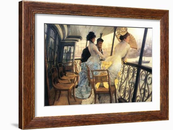 The Gallery of the H.M.S. Calcutta-James Tissot-Framed Art Print