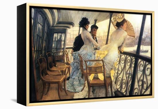 The Gallery of the H.M.S. Calcutta-James Tissot-Framed Stretched Canvas