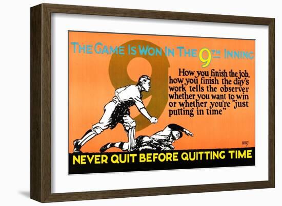 The Game Is Won In The 9th Inning-Robert Beebe-Framed Art Print