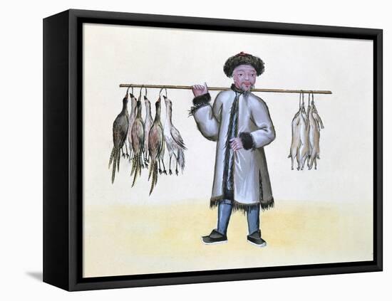 The Game Merchant, from a Book on the Street Calls of Peking, C.1785 (W/C and Gouache on Paper)-null-Framed Premier Image Canvas