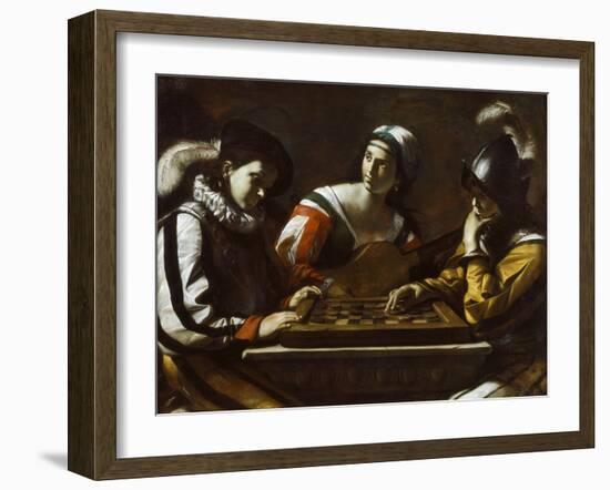 The Game of Draughts, 1630s-Mattia Preti-Framed Giclee Print