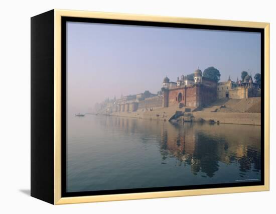 The Ganga (Ganges) River Waterfront, Varanasi (Benares), Uttar Pradesh State, India-John Henry Claude Wilson-Framed Premier Image Canvas