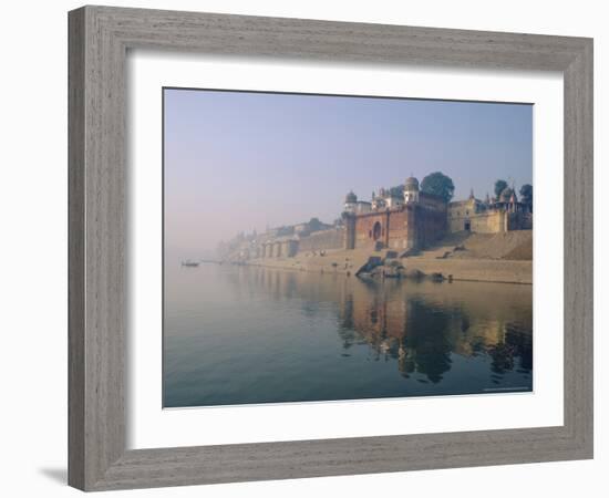 The Ganga (Ganges) River Waterfront, Varanasi (Benares), Uttar Pradesh State, India-John Henry Claude Wilson-Framed Photographic Print