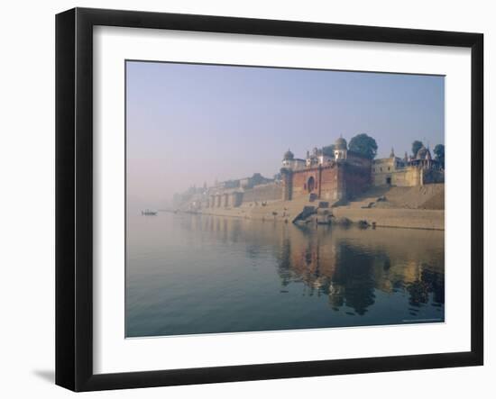 The Ganga (Ganges) River Waterfront, Varanasi (Benares), Uttar Pradesh State, India-John Henry Claude Wilson-Framed Photographic Print