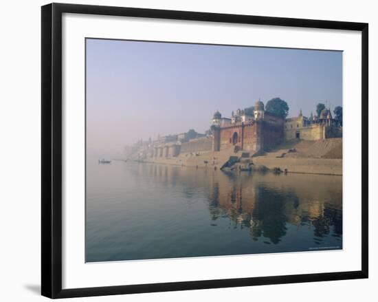 The Ganga (Ganges) River Waterfront, Varanasi (Benares), Uttar Pradesh State, India-John Henry Claude Wilson-Framed Photographic Print